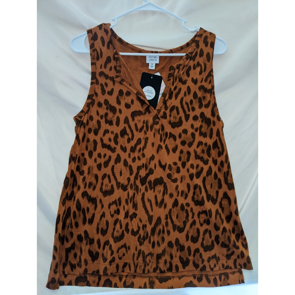 Animal Print Peyton Jensen  Blouse Size Med Cotton Modal Hollie Woodward Evereve
